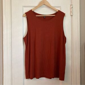 Eileen Fisher Stretch Tank Rust Red Women’s XL